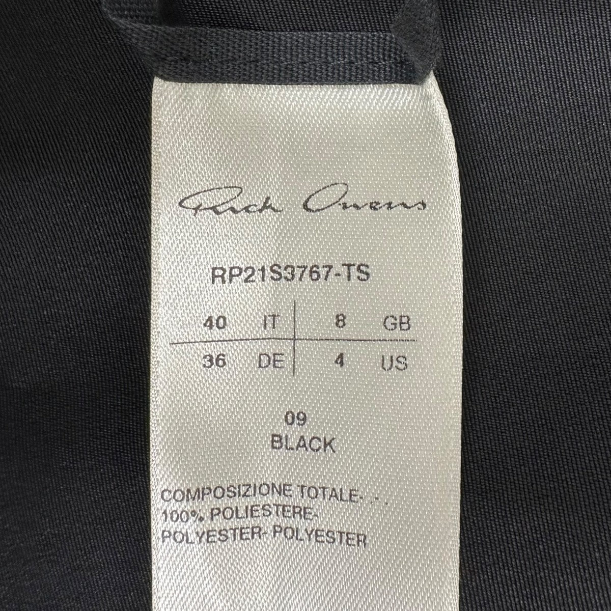 RICK OWENS Zip Up Jacket PonchoジャケットRP21S3767-TS 古着・中古-6枚目のアイテム画像