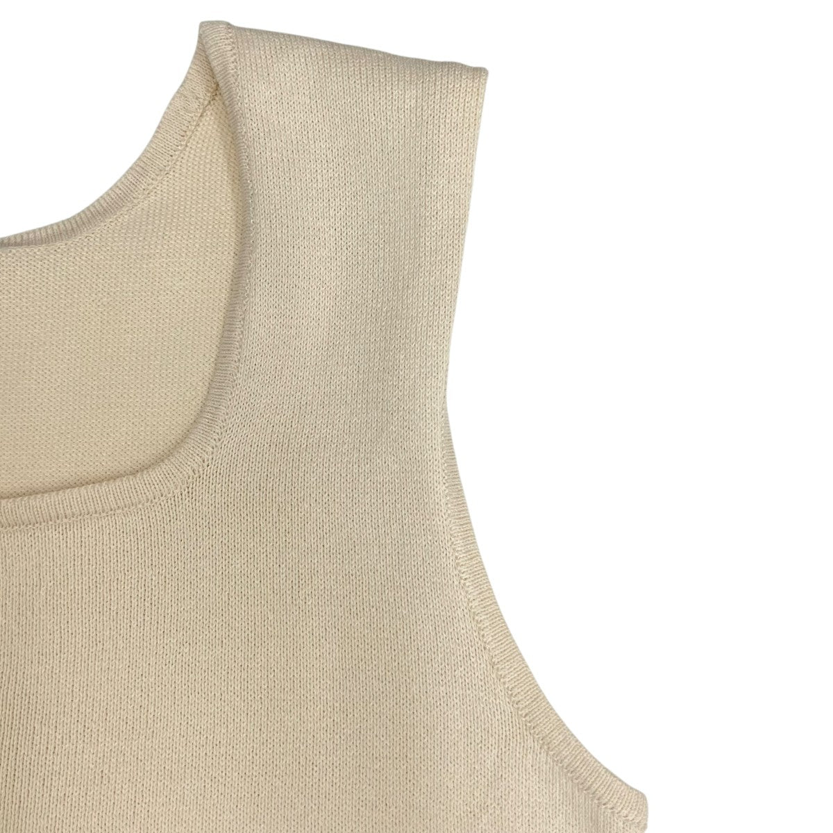 【美品】Plage プラージュ ニット アイボリー サイズ:FREE | 25春夏 ペーパー ミックス スリーブレス ニット | Paper Mix Sleeveless | プルオーバー ノースリーブ スクエアネック | トップス セーター【レディース】【中古】 Paper Mix Sleeveless ニット（ニット／セーター）｜Plage（プラージュ