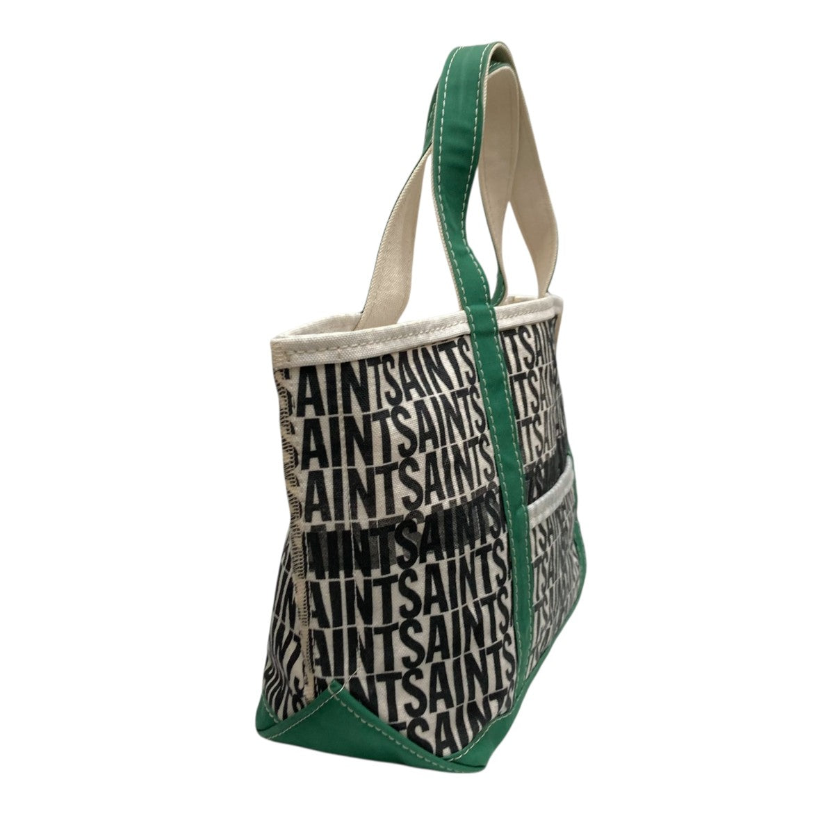 SAINT MICHAEL(セントマイケル) トートバッグ アイボリー×グリーン