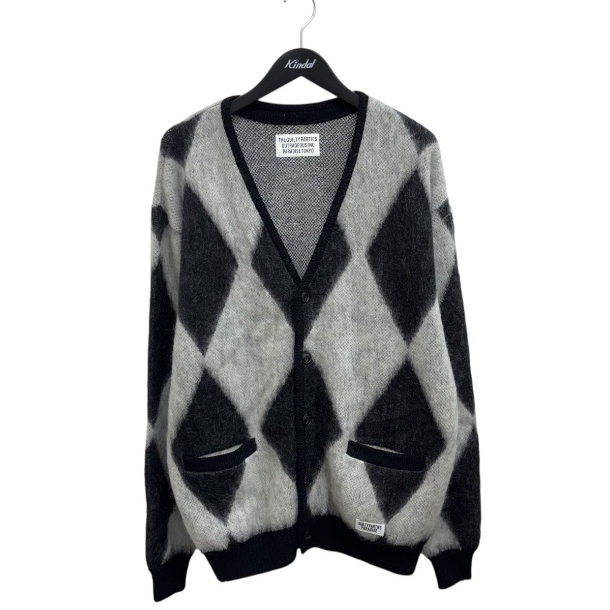 WACKO MARIA DIAMOND MOHAIR CARDIGANモヘアカーディガン 古着・中古-1枚目のアイテム画像