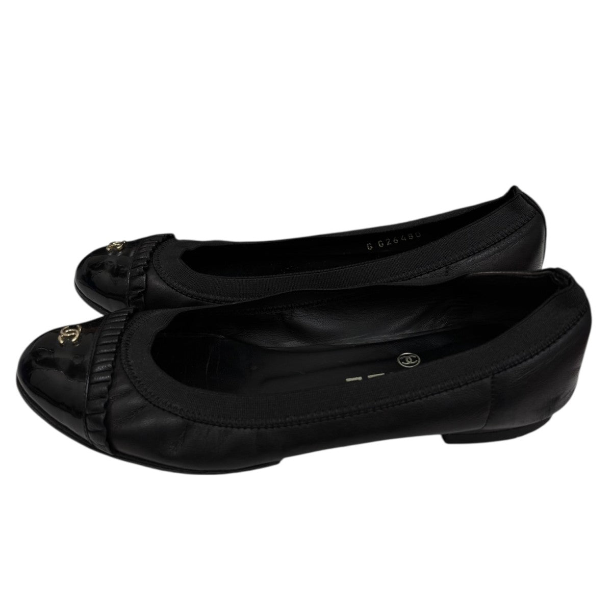 CHANEL バレエシューズ ブラック CHANEL シャネル バレリーナ バレエシューズ フラットシューズ 37C