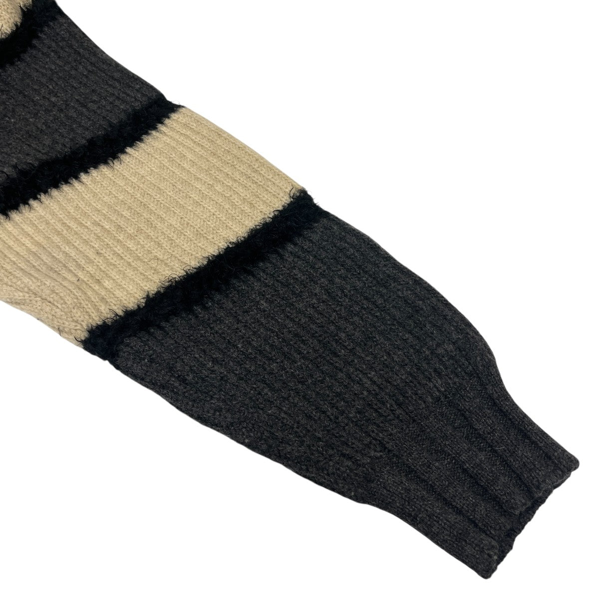 Super Comeback Lamb’s Wool Multi Border Knitクルーネックニット