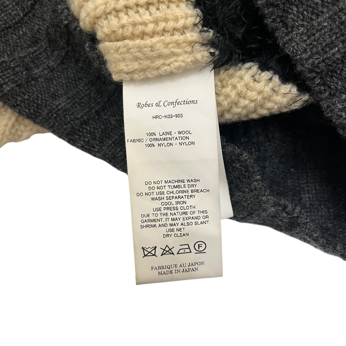 Super Comeback Lamb’s Wool Multi Border Knitクルーネックニット