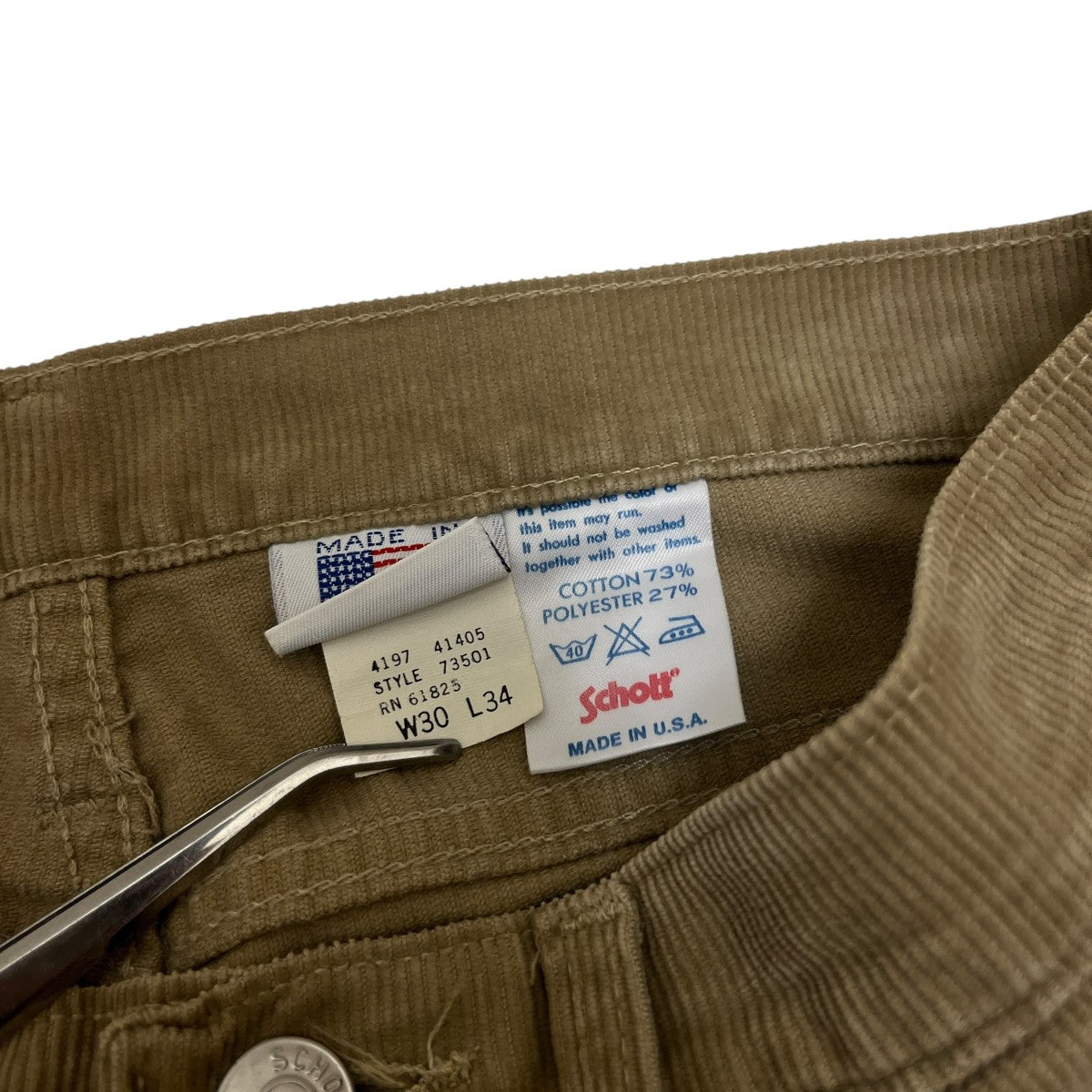 Schott コーデュロイ5Pパンツ73501 古着・中古-5枚目のアイテム画像