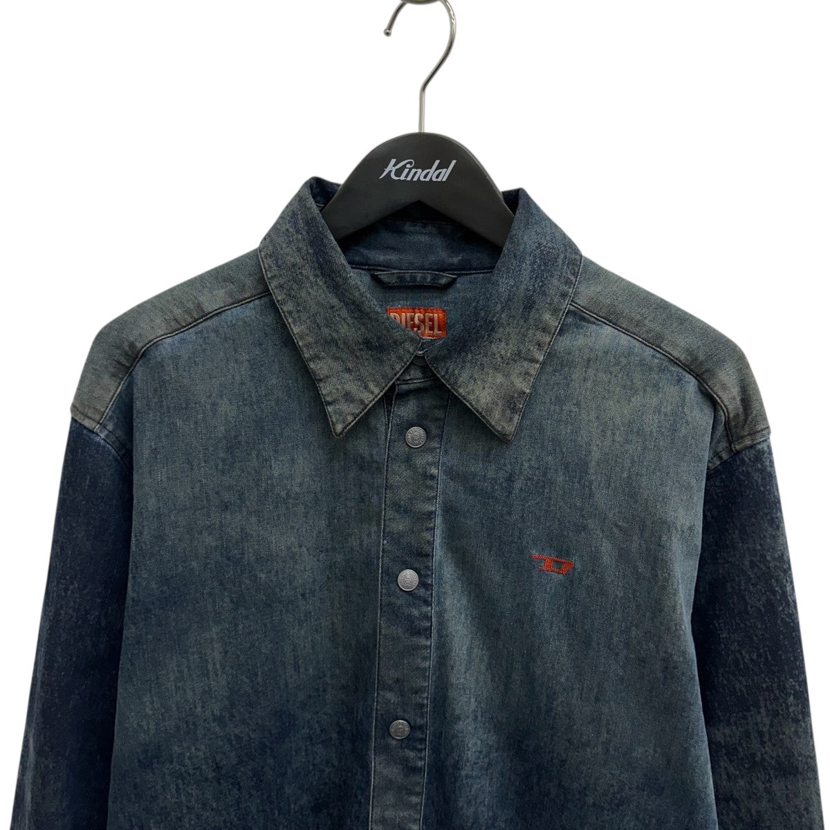 ⚠*決様 Diesel S-SIMPLY-EPBS シャツ DIESEL S-SIMPLY-EPBS長袖シャツ0EPBS 0EPBS ネイビー×ブラック サイズ