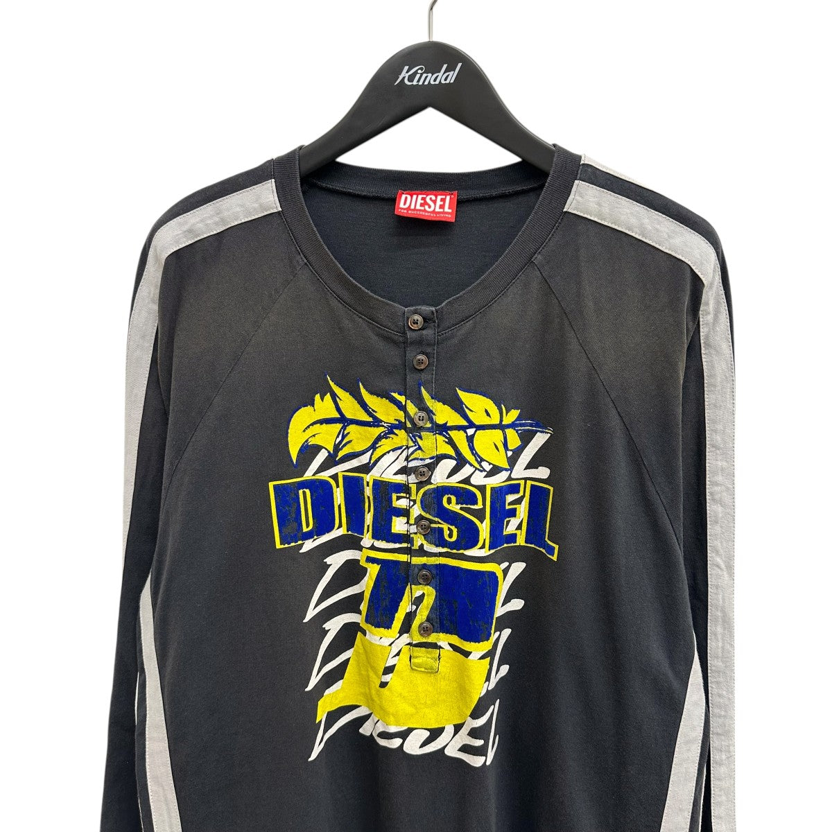 DIESEL(ディーゼル) T-ROXFINO-STRIPE長袖Tシャツ0NMAU 0NMAU ブラック