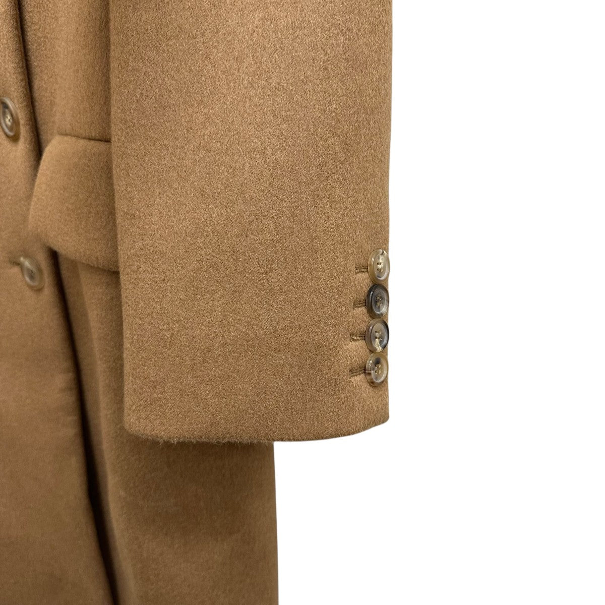 MIU MIU CAMEL HAIR DOUBLE-BREASTED COATロングコート 古着・中古-3枚目のアイテム画像