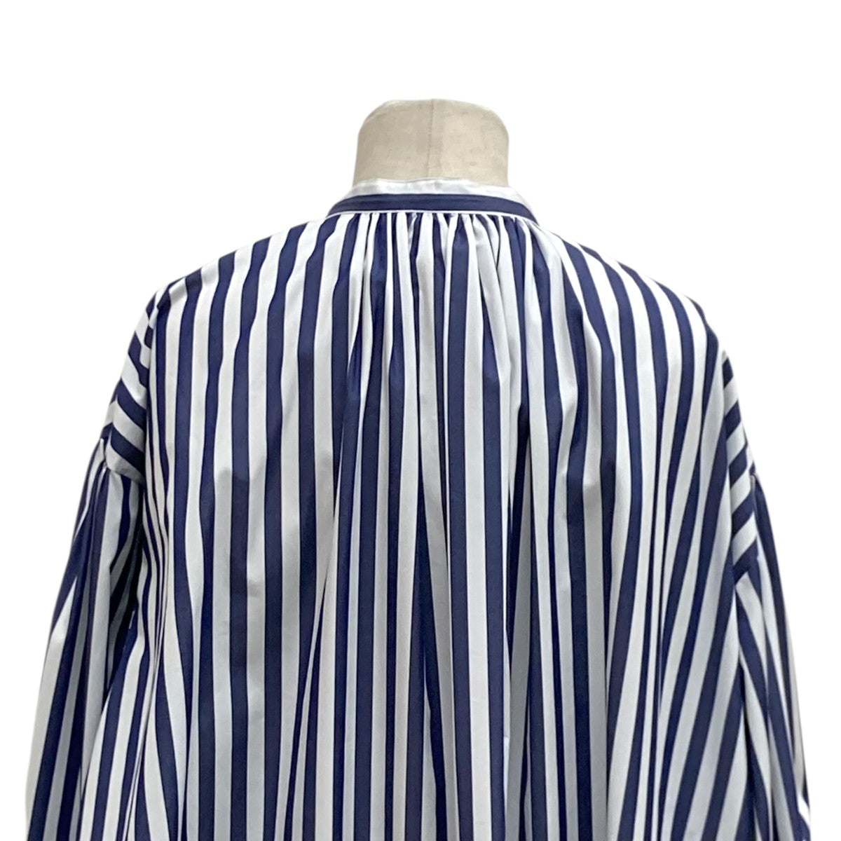 HYKE BALLOON SLEEVE GATHERED BLUE STRIPE DRESSワンピース26006 古着・中古-5枚目のアイテム画像