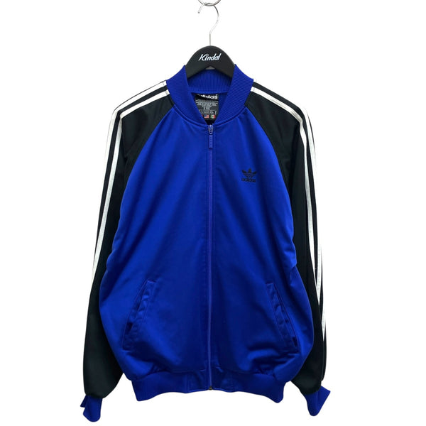 adidas(アディダス) 万国旗タグジャケット ブルー×ブラック サイズ S