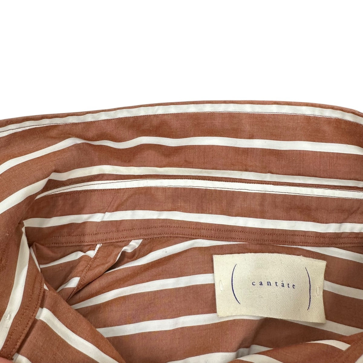 新品 CANTATE カンタータ 定番 ギザコットン レギュラー カラー シャツ cantate(カンタータ) Stripe Shirt長袖シャツ20SSCA0197 20SSCA0197