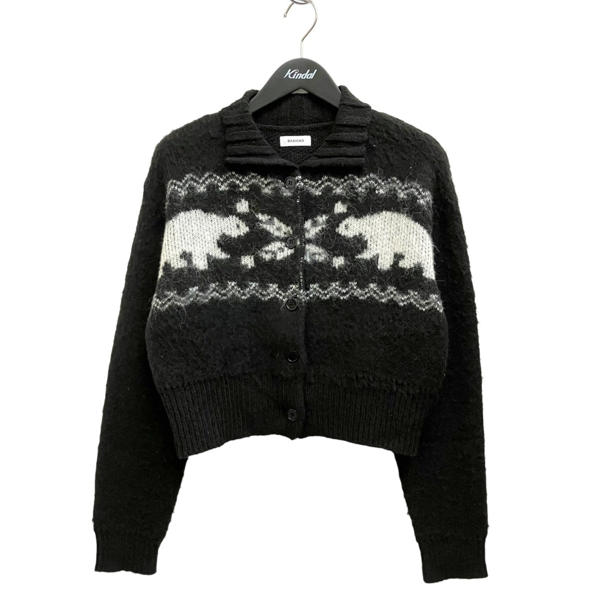 BASICKS Heart Nordic Short Cardiganニットカーディガン 古着・中古-1枚目のアイテム画像