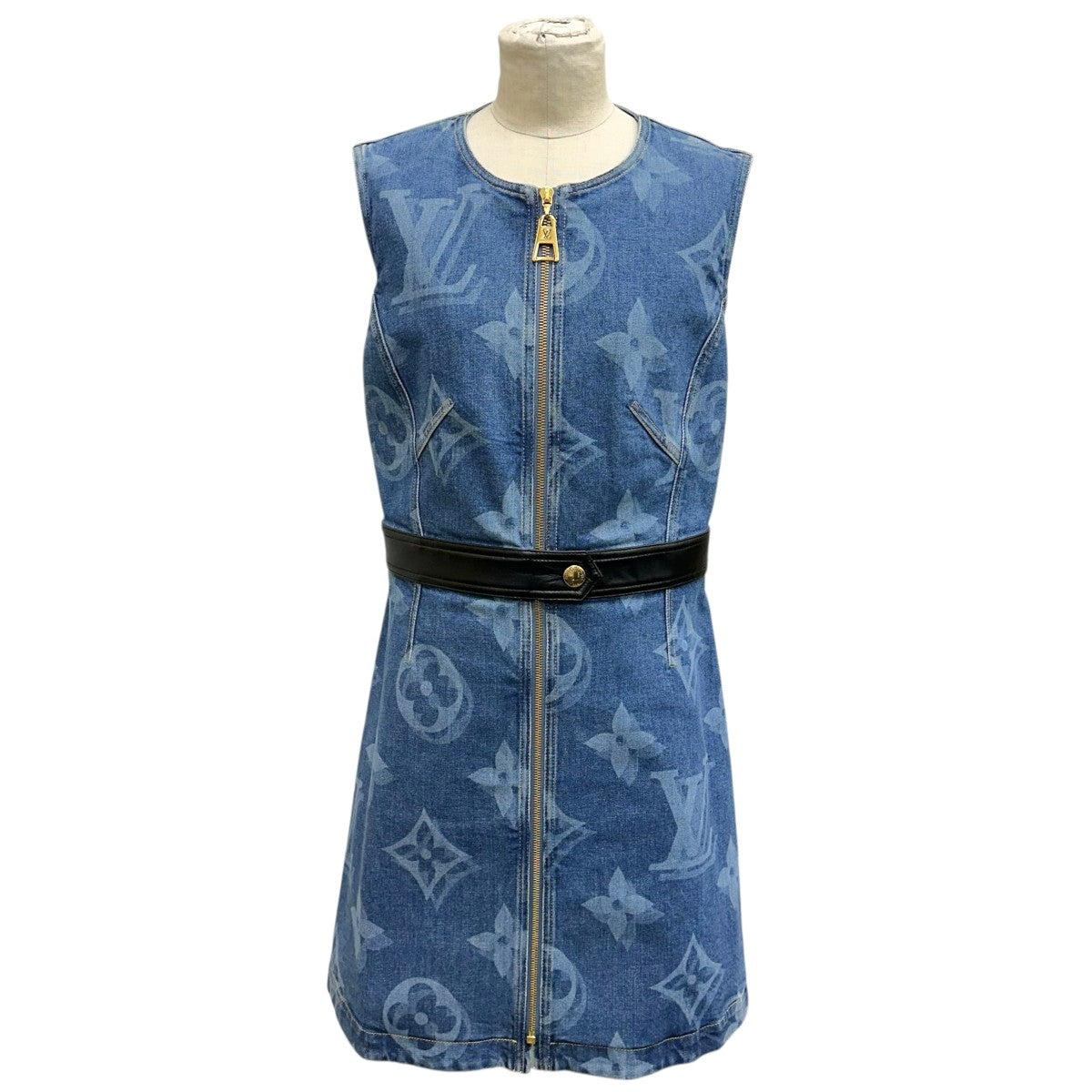 LOUIS VUITTON 21AWブラーリィ ジャイアントモノグラムノースリーブワンピースFKDR36ZPY 古着・中古-1枚目のアイテム画像