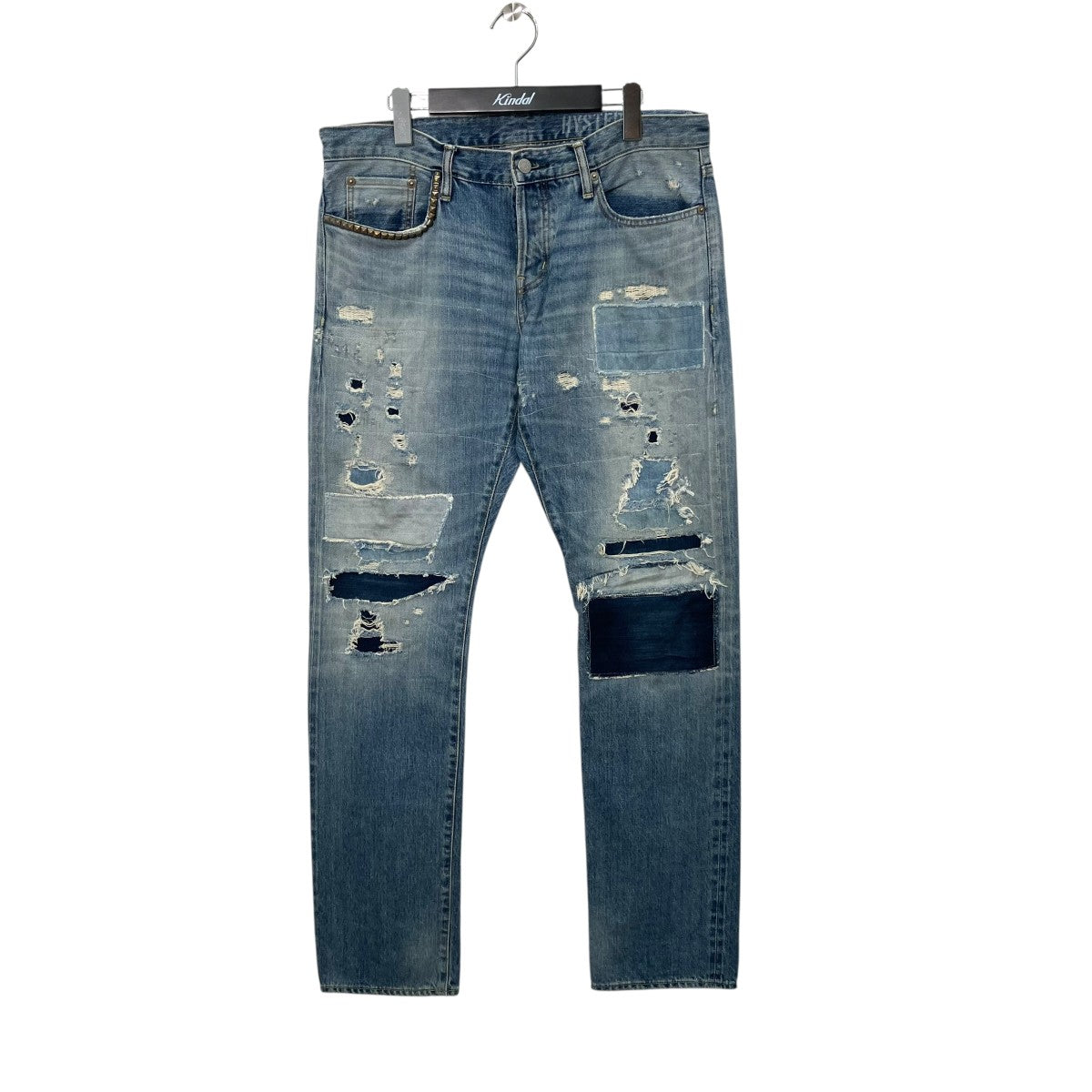 Hysteric Glamour 23SSTRC加工ローライズスリムストレートデニムパンツ02231AP08 古着・中古-1枚目のアイテム画像