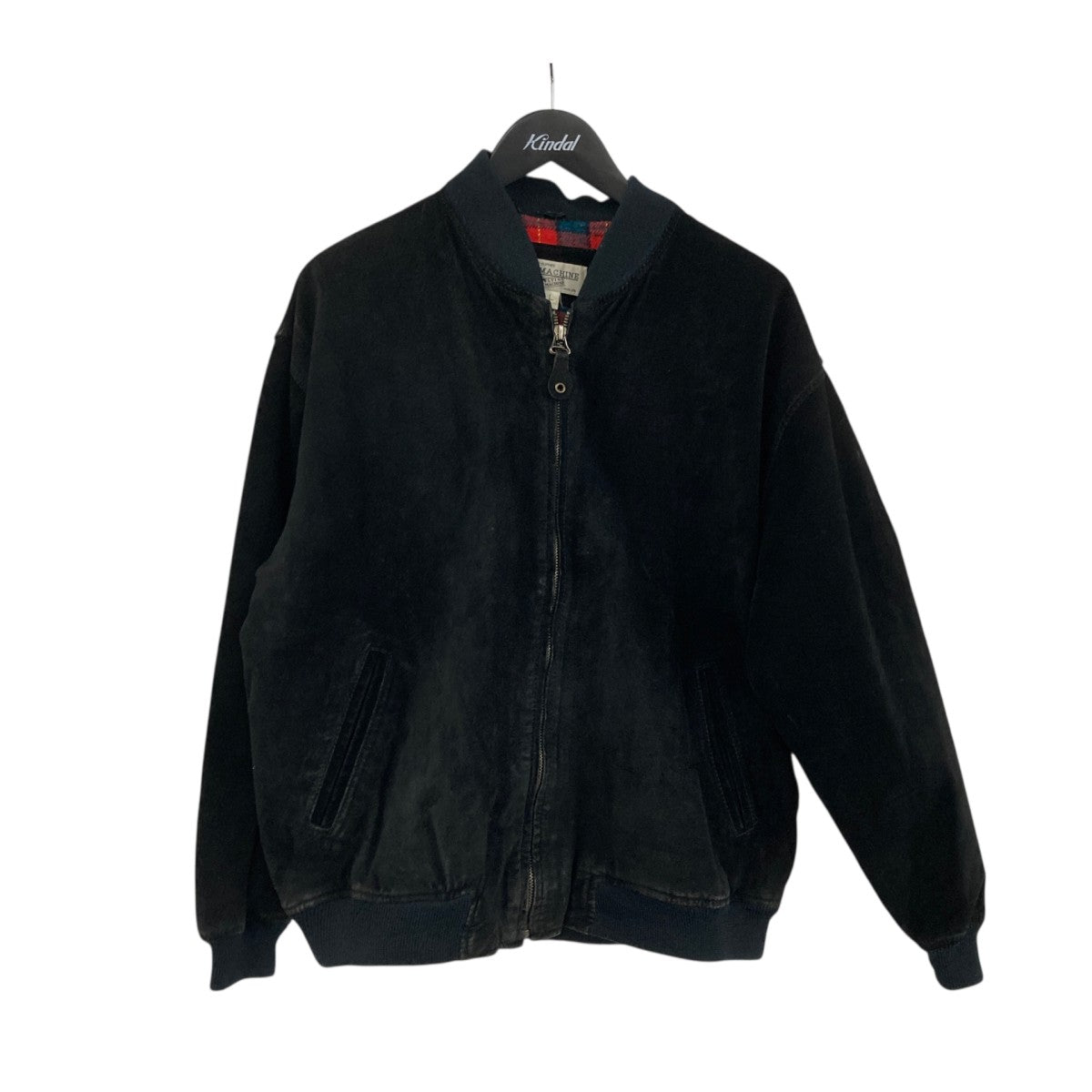 裏地タータンチェックレザーブルゾン