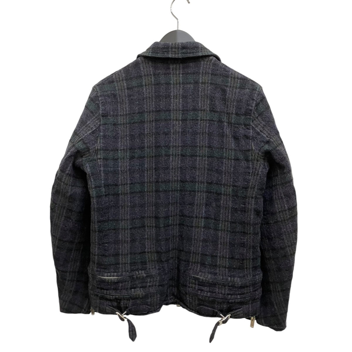 UNDERCOVER ウールチェックライダースジャケット L4202-2 古着・中古-2枚目のアイテム画像