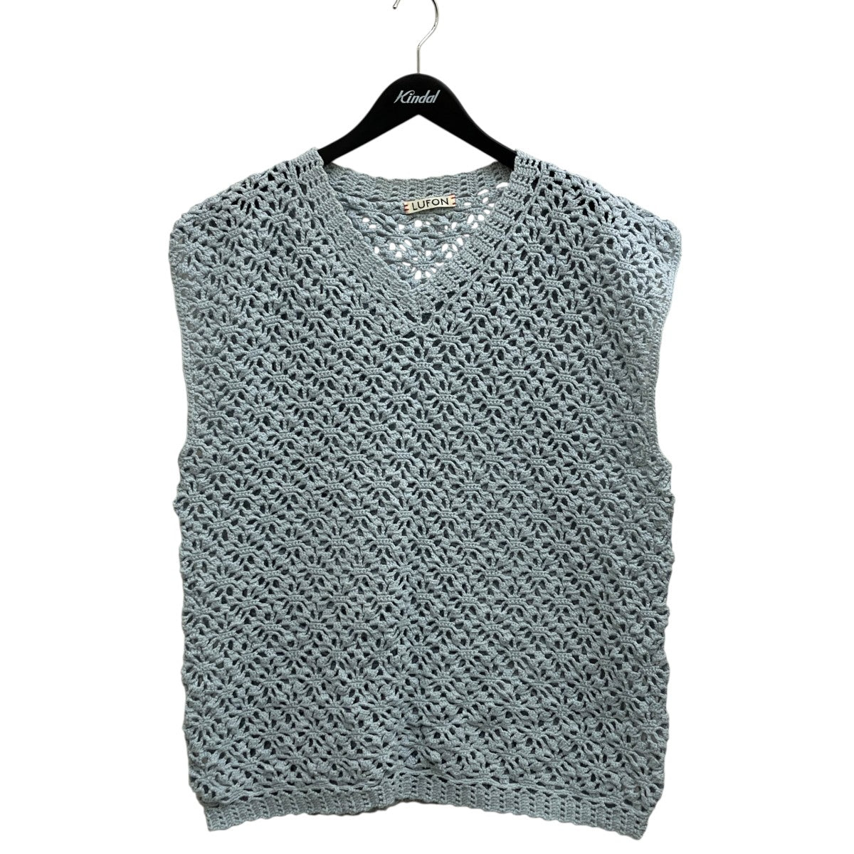 LUFON CROCHET HAND KNIT VESTニットベスト 古着・中古-1枚目のアイテム画像