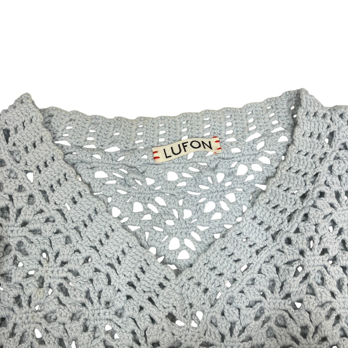 LUFON CROCHET HAND KNIT VESTニットベスト 古着・中古-5枚目のアイテム画像