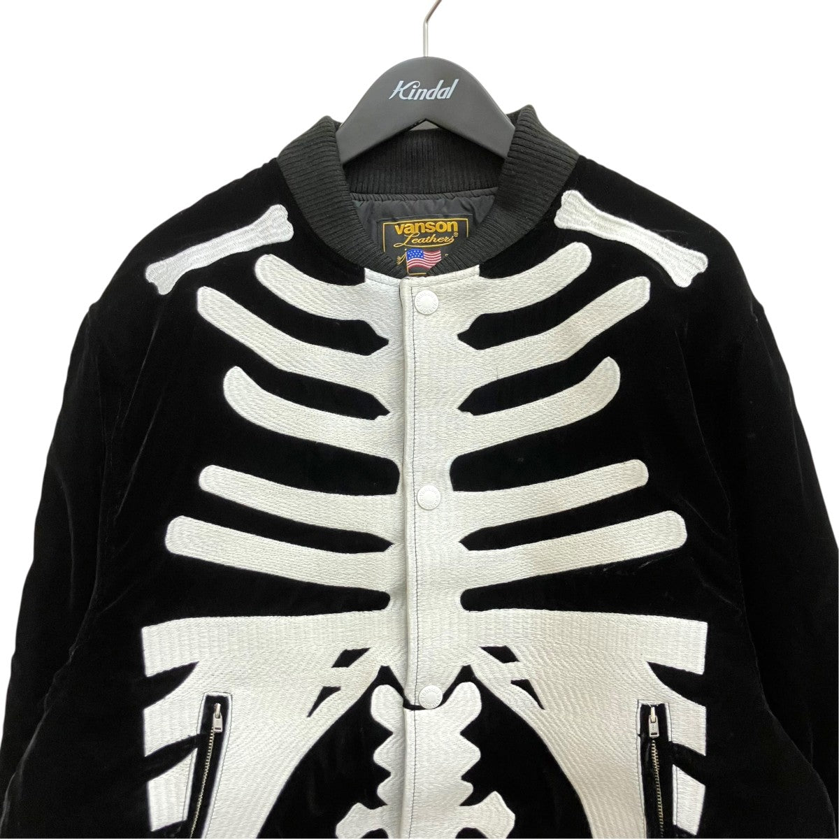 50TH ANNIVERSARY SKELTON BONES VELVETEEN BOMBER JACKET NVJK-2405RZ
