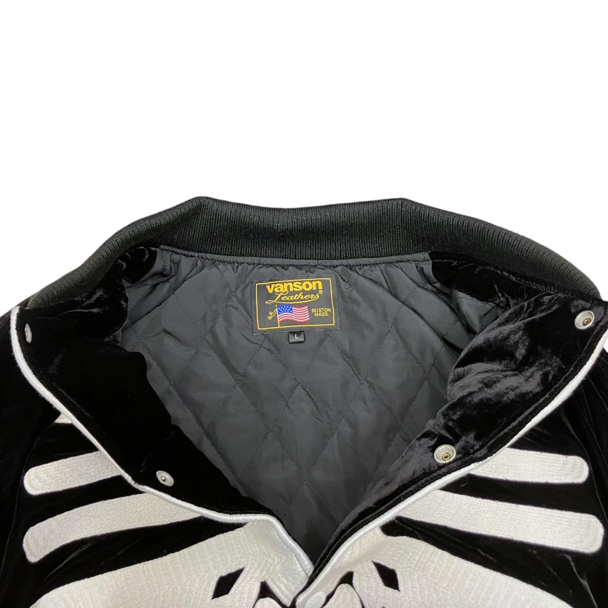 VANSON(バンソン) 50TH ANNIVERSARY SKELTON BONES VELVETEEN BOMBER