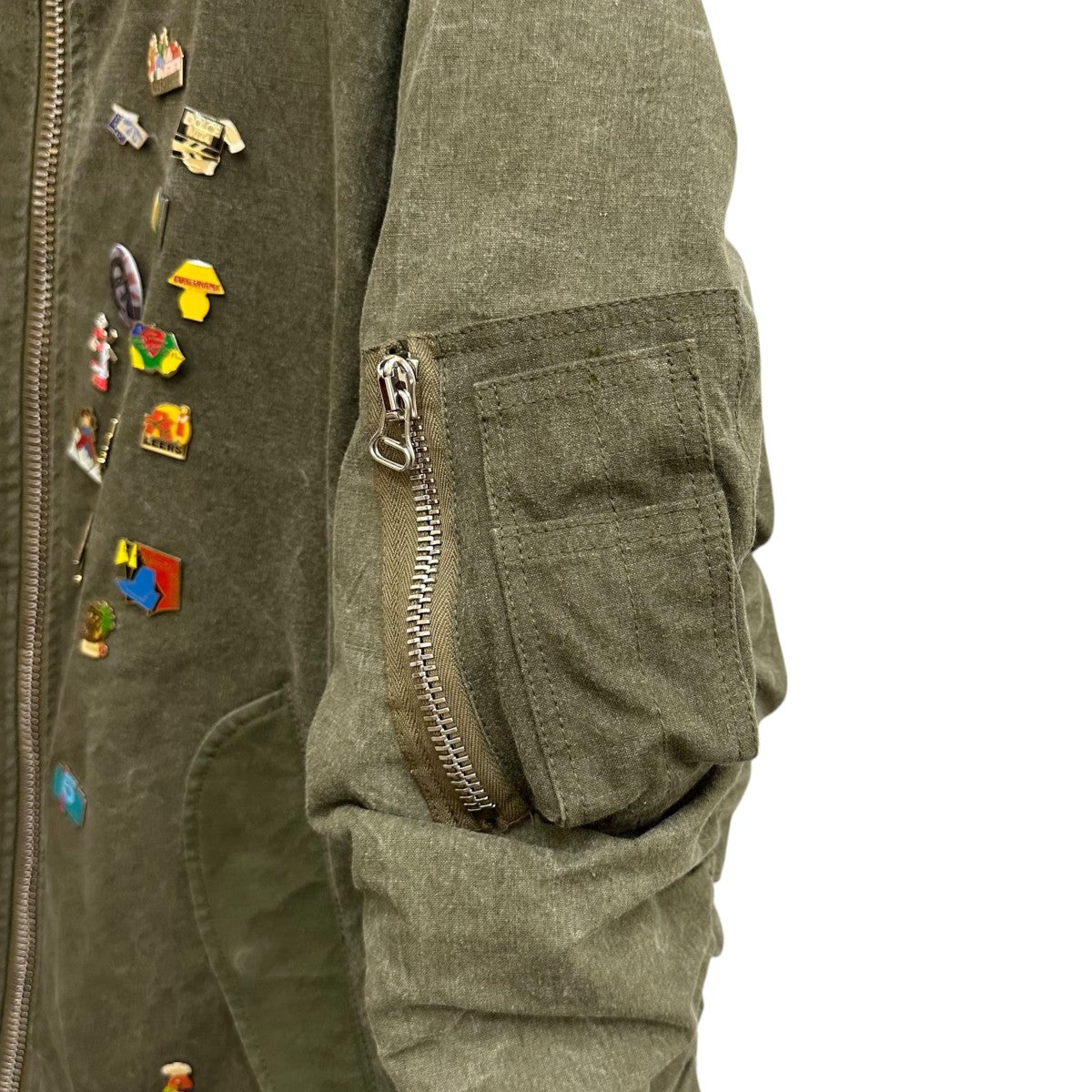 READYMADE JESSE JACKET WHIS PINSヴィンテージコットン再構築ミリタリーボンバーブルゾン 古着・中古-3枚目のアイテム画像