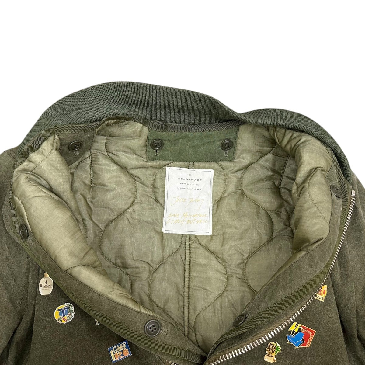 READYMADE JESSE JACKET WHIS PINSヴィンテージコットン再構築ミリタリーボンバーブルゾン 古着・中古-8枚目のアイテム画像