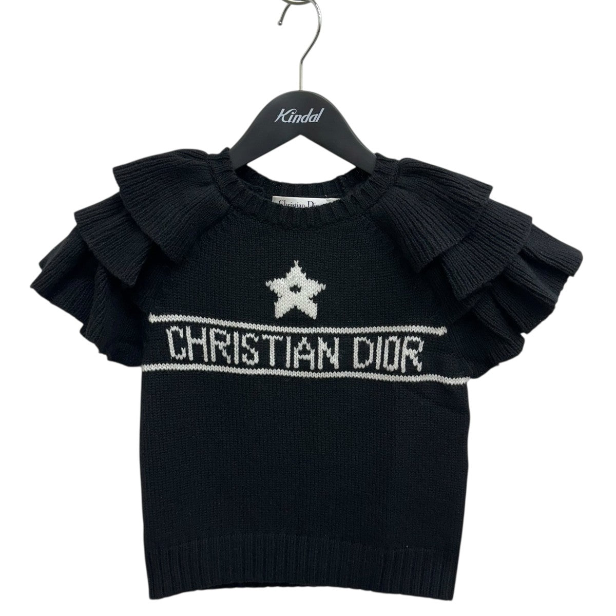Christian Dior 23SS クロップドカシミヤフリルニット 324S13AM003 古着・中古-1枚目のアイテム画像