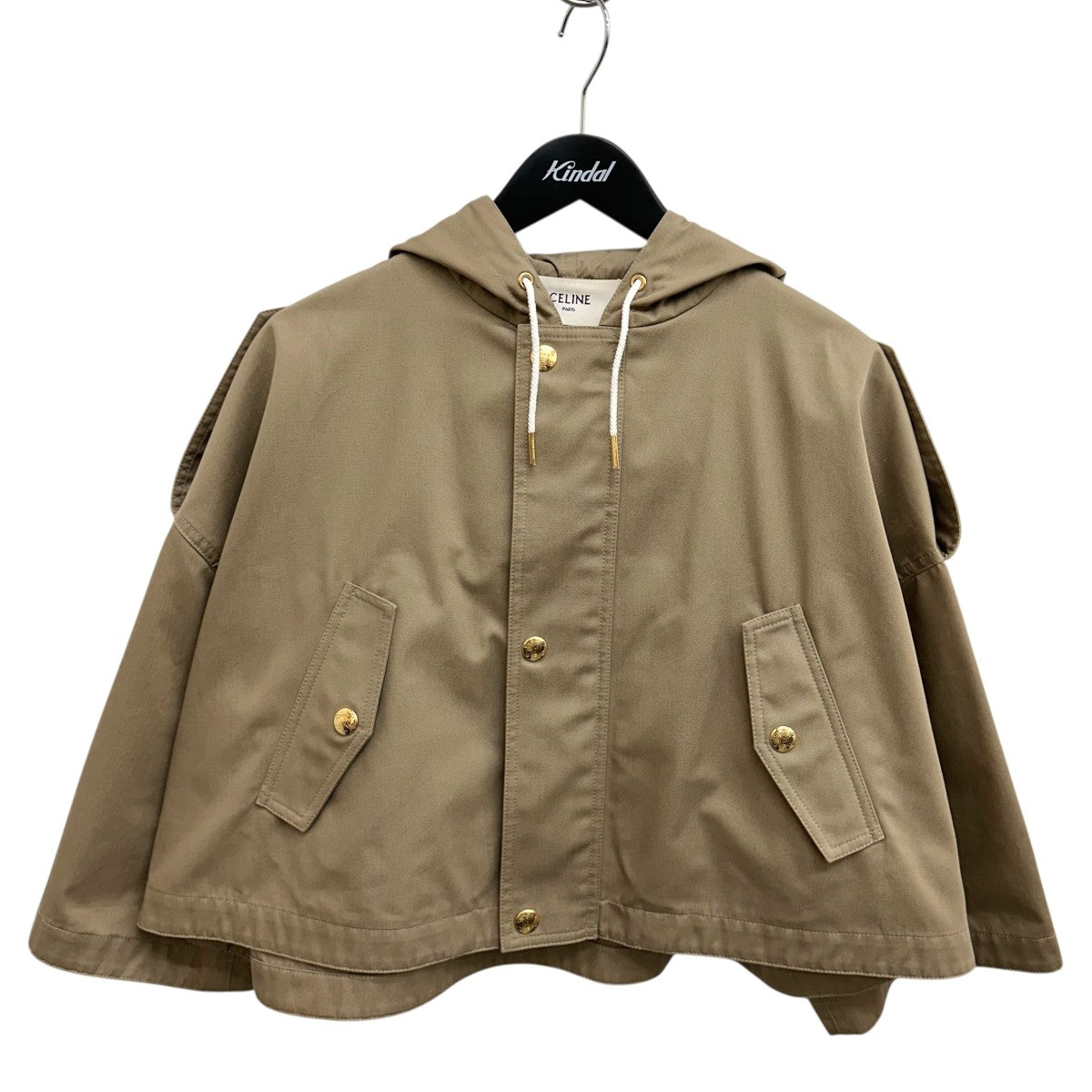 CELINE テクニカルコットン クロップド パーカーショートジャケット2W615004N 古着・中古-1枚目のアイテム画像