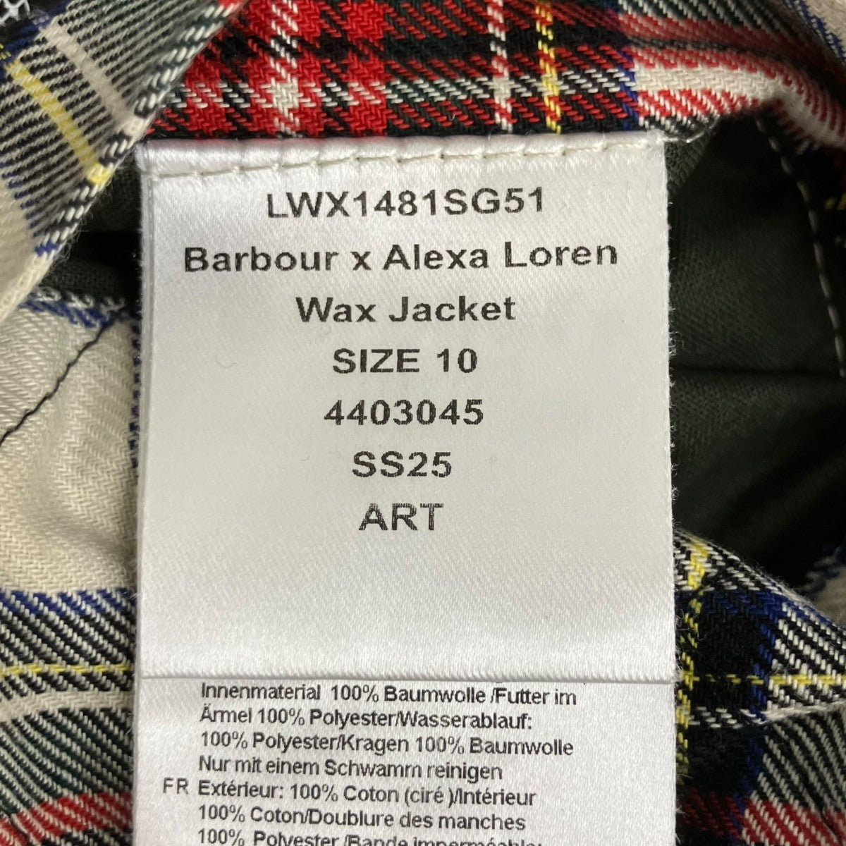 Barbour 25SS ×Alexa Loren WAX JACKET LWX1481SG51 古着・中古-7枚目のアイテム画像