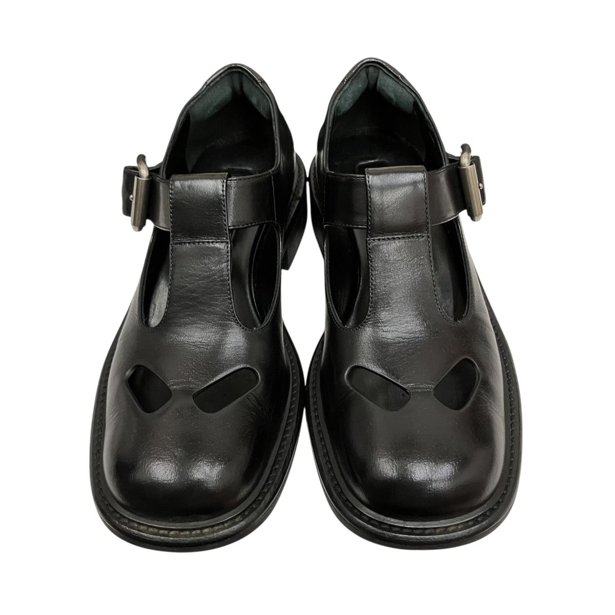 MIU MIU Tバー レザーレザーシューズ5E318E 古着・中古-2枚目のアイテム画像