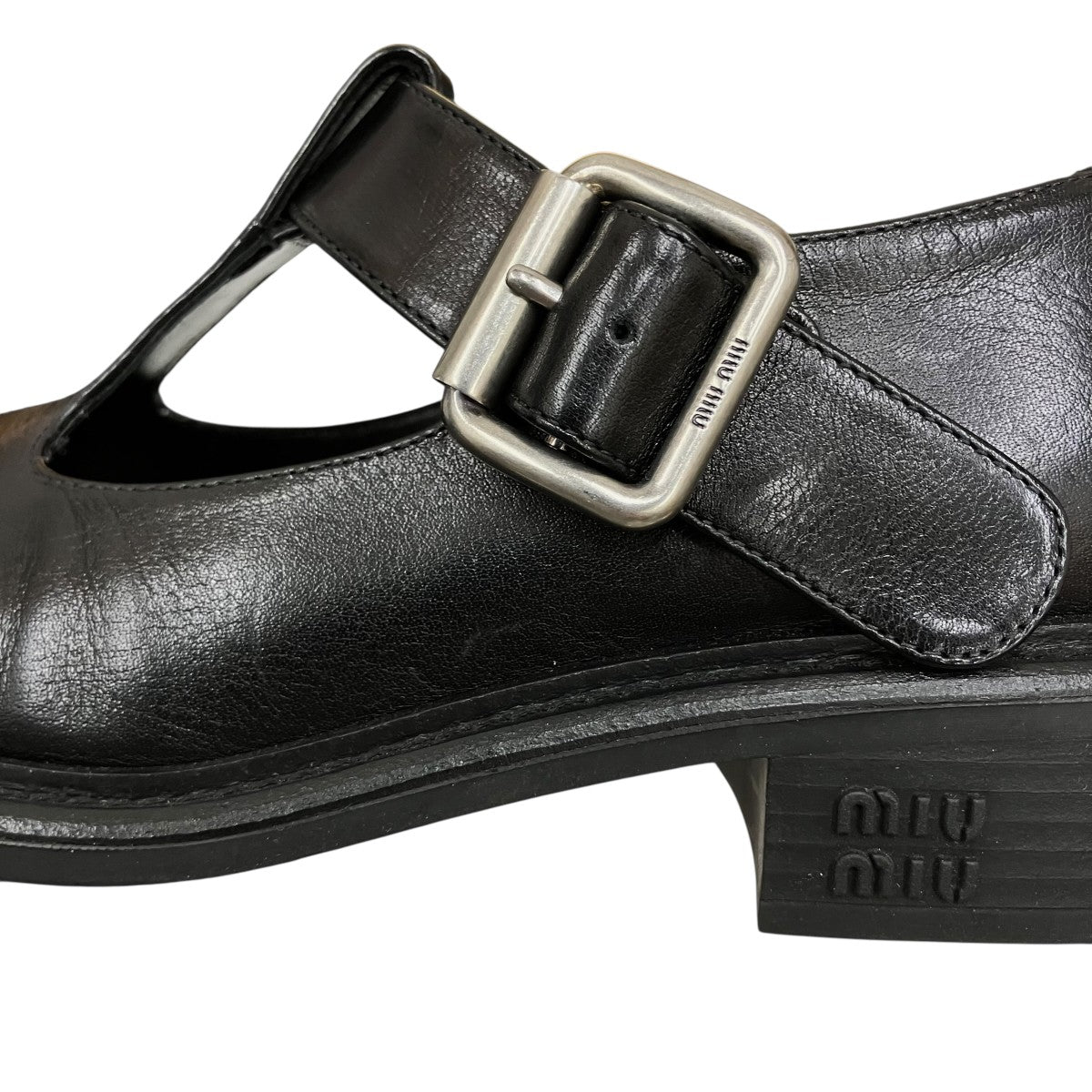 MIU MIU Tバー レザーレザーシューズ5E318E 古着・中古-6枚目のアイテム画像