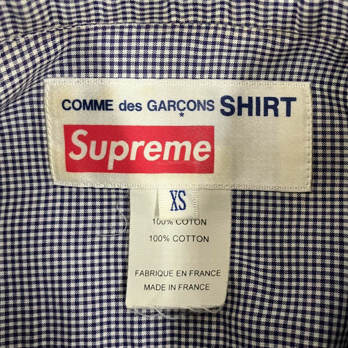 Supreme×COMME des GARCONS SHIRT チェック長袖シャツS1SS13 古着・中古-8枚目のアイテム画像