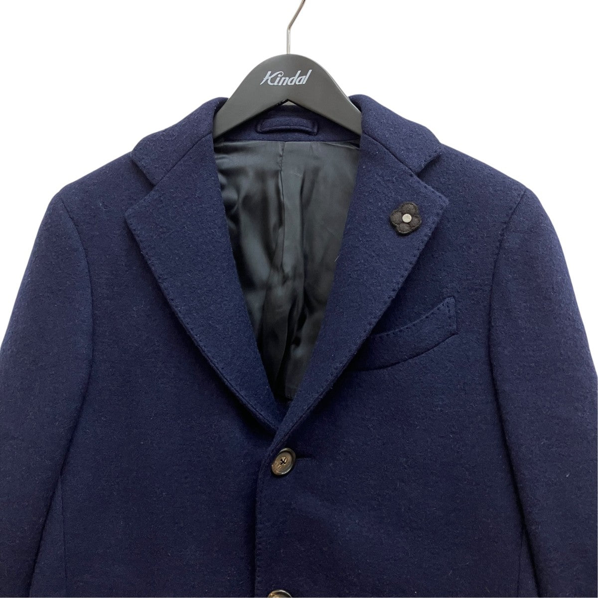 LARDINI コットンウールツイル フランネル ハーフコート J823177AQ 古着・中古-3枚目のアイテム画像