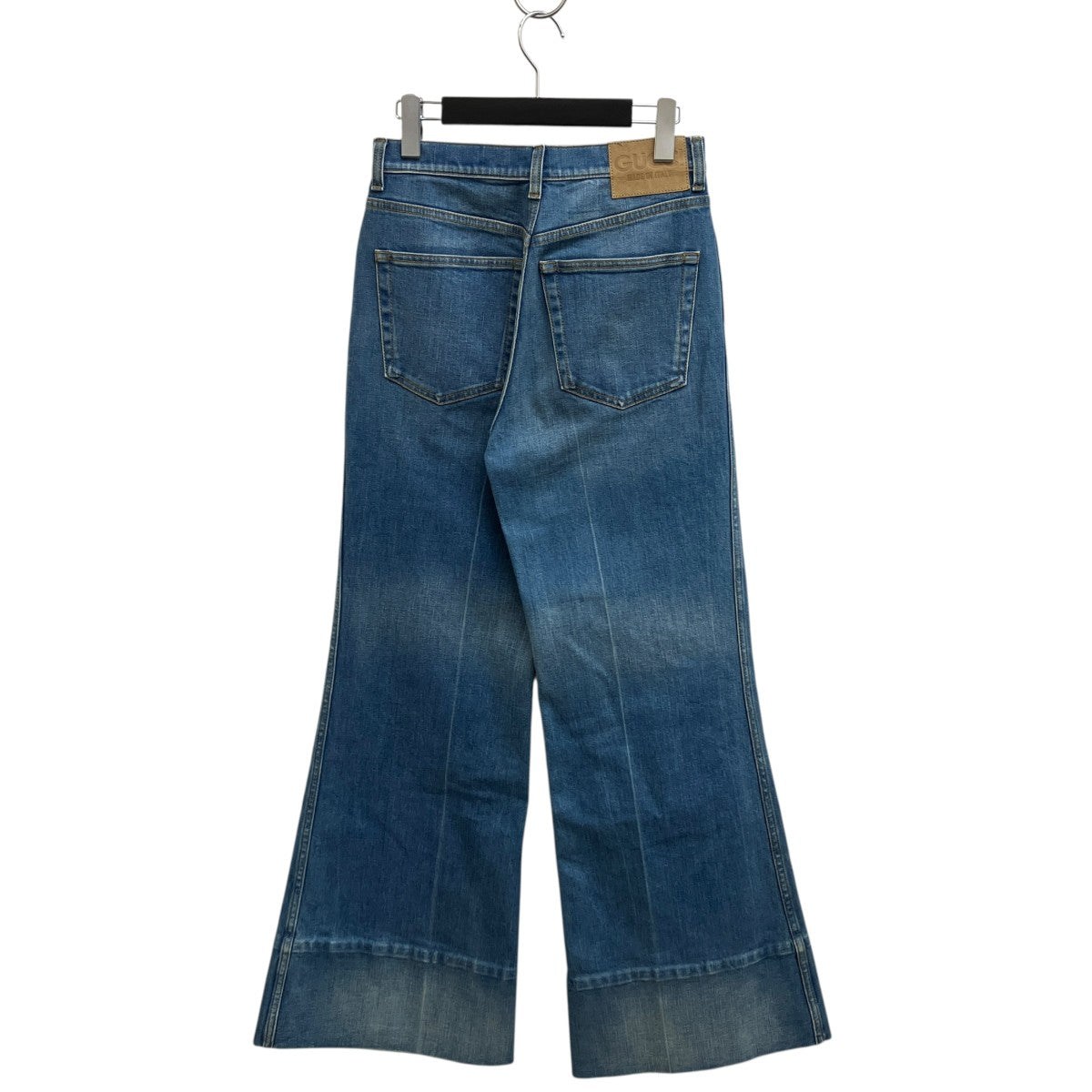 GUCCI(グッチ) ラベル付きワイドフレアデニムパンツデニムパンツ624217