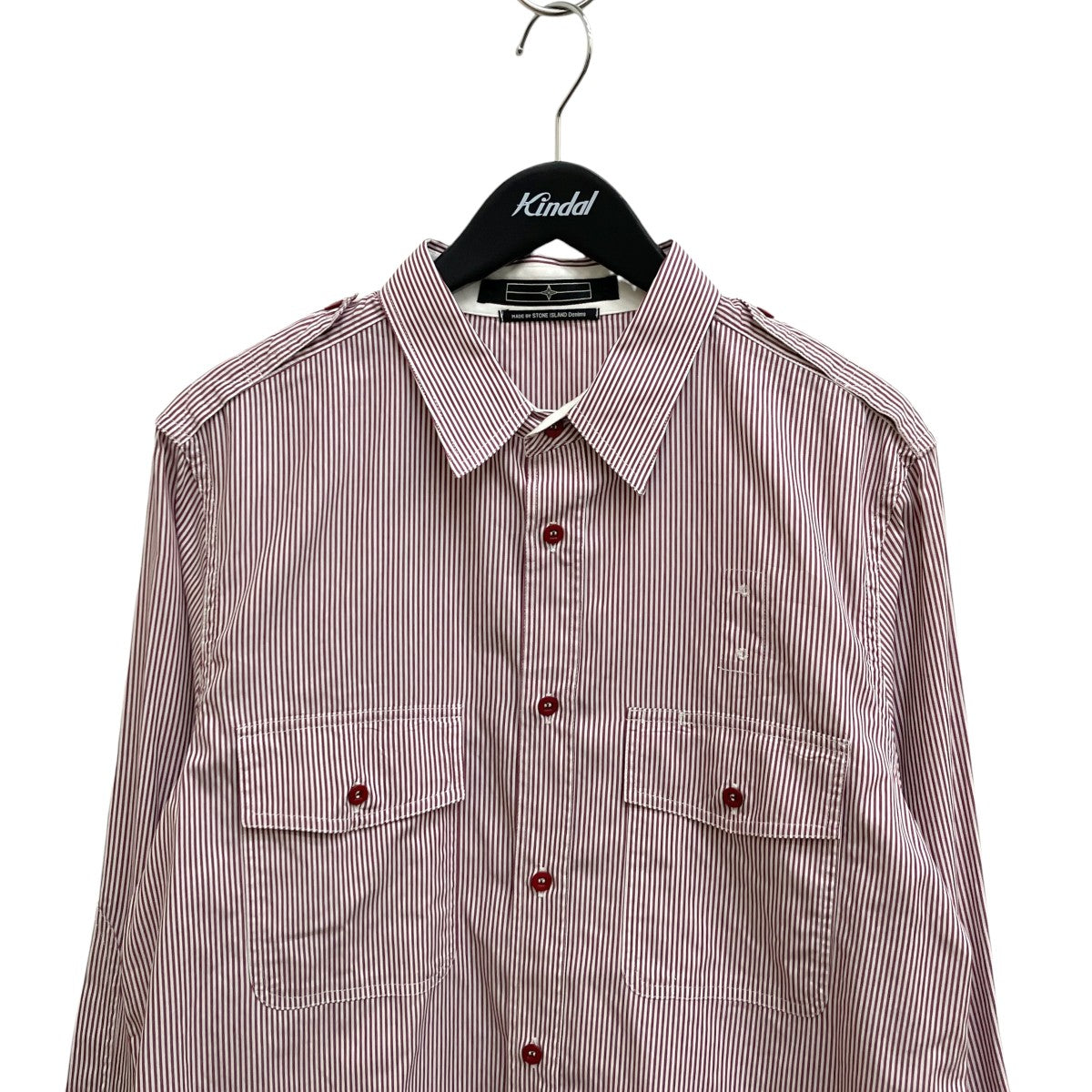 STONE ISLAND ストライプ長袖シャツ 古着・中古-3枚目のアイテム画像