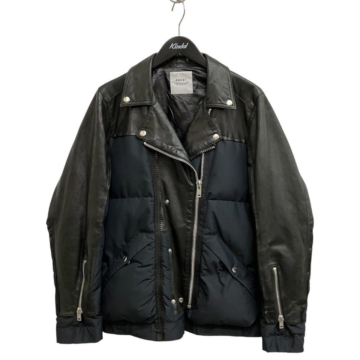 sacai×UNDERCOVER レザーダブルライダース ドッキング パデッドジャケット UCZ9203 古着・中古-1枚目のアイテム画像