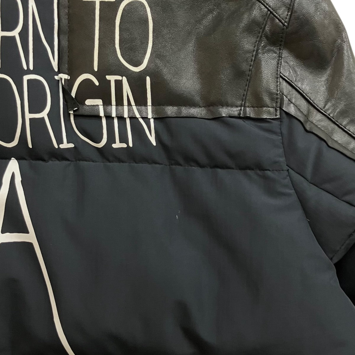 sacai×UNDERCOVER レザーダブルライダース ドッキング パデッドジャケット UCZ9203 古着・中古-7枚目のアイテム画像