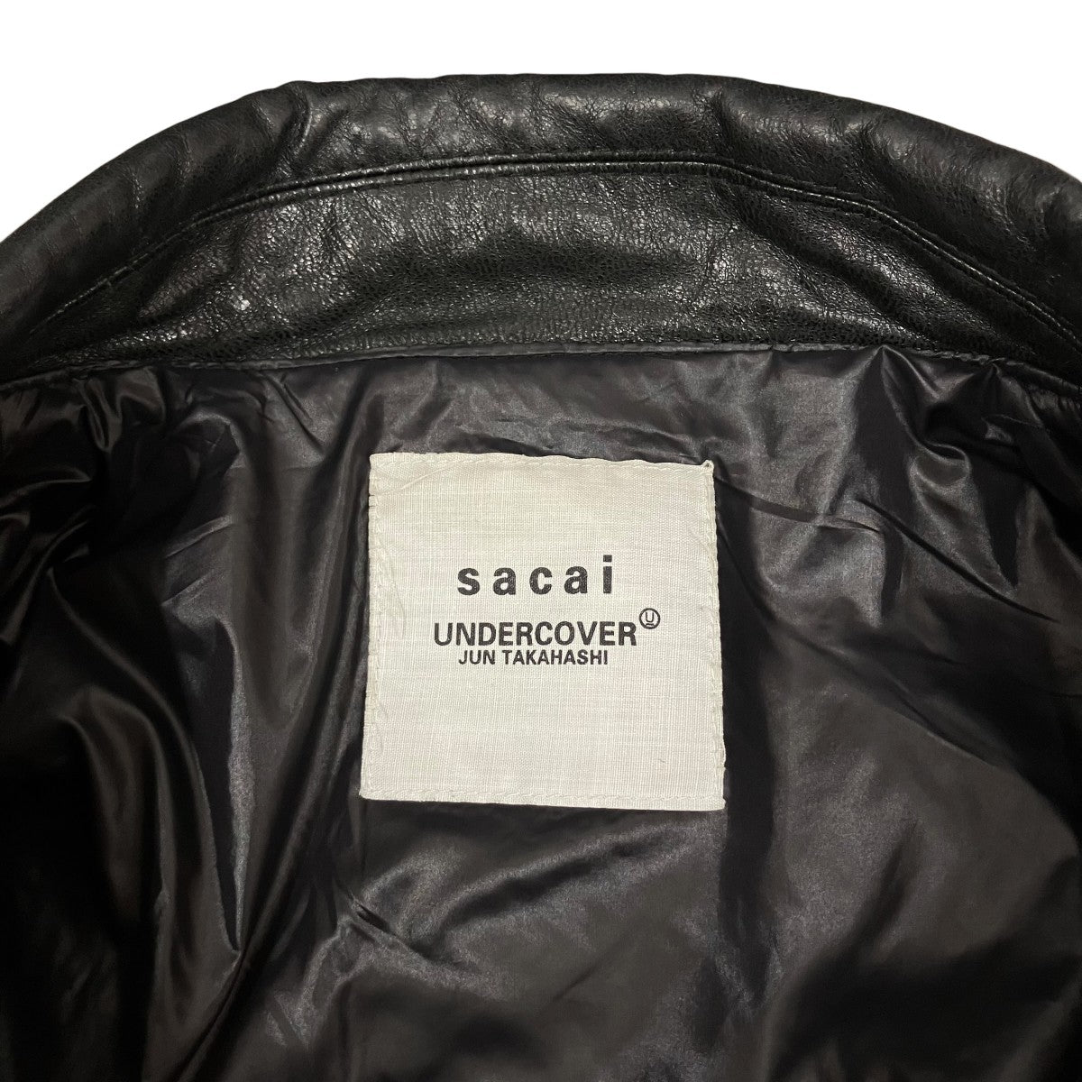 sacai×UNDERCOVER レザーダブルライダース ドッキング パデッドジャケット UCZ9203 古着・中古-9枚目のアイテム画像