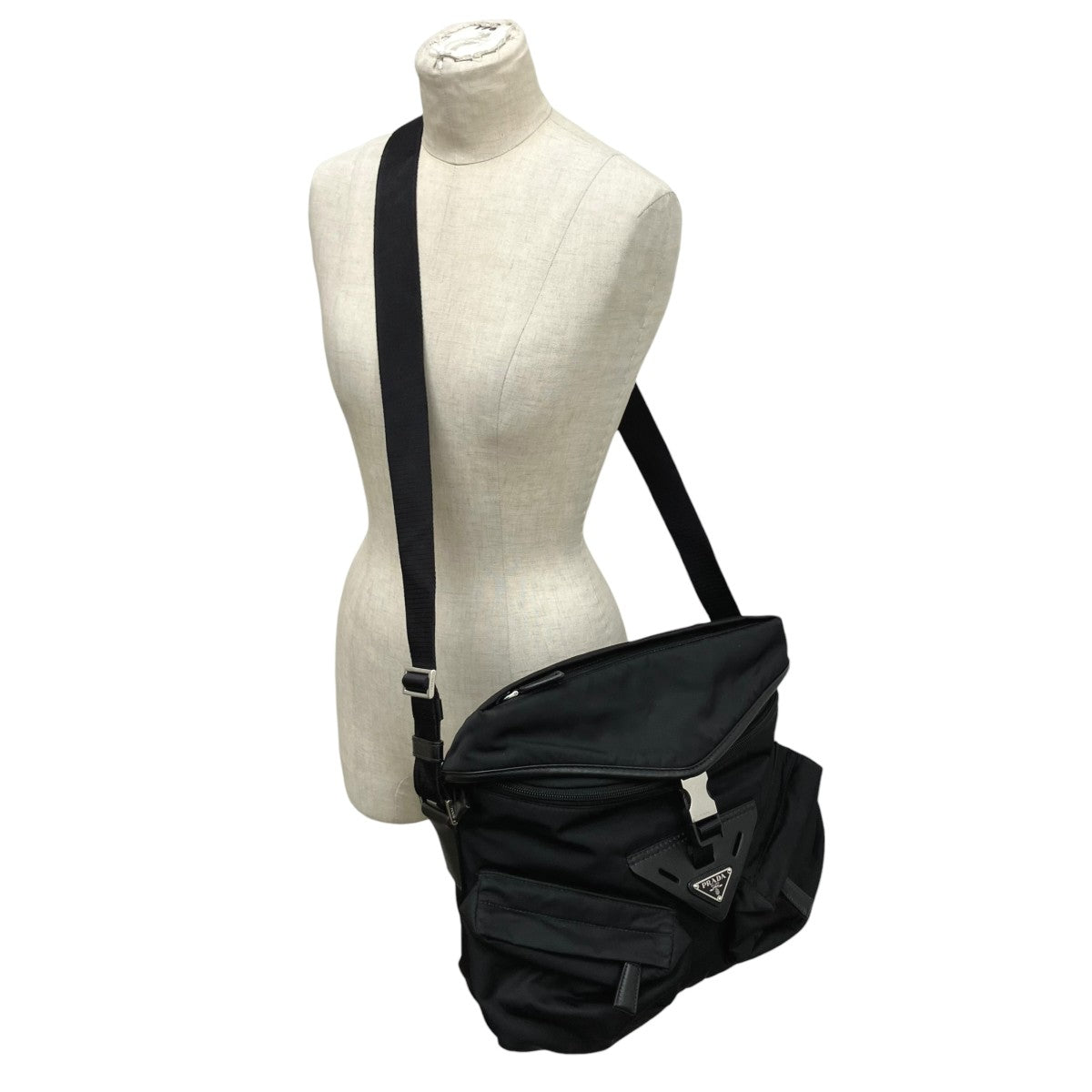 PRADA Re-Nylon xレザーショルダーバッグ2VD062 古着・中古-2枚目のアイテム画像