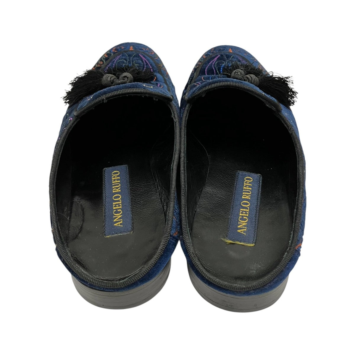 ANGELO RUFFO VELVET EMB． MULEタッセルミュール500 57215-N DK 古着・中古-4枚目のアイテム画像