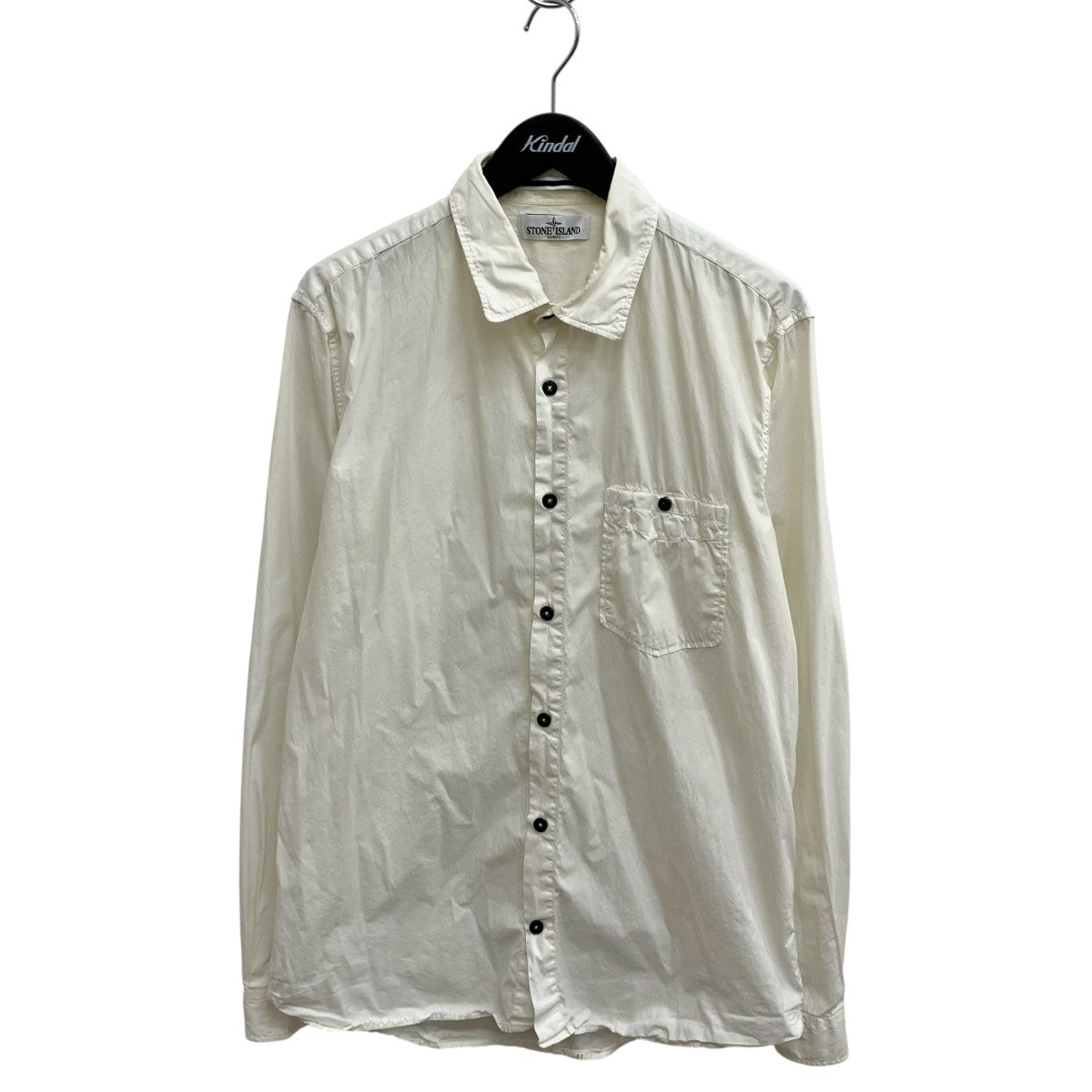 STONE ISLAND 黒ボタン長袖シャツ