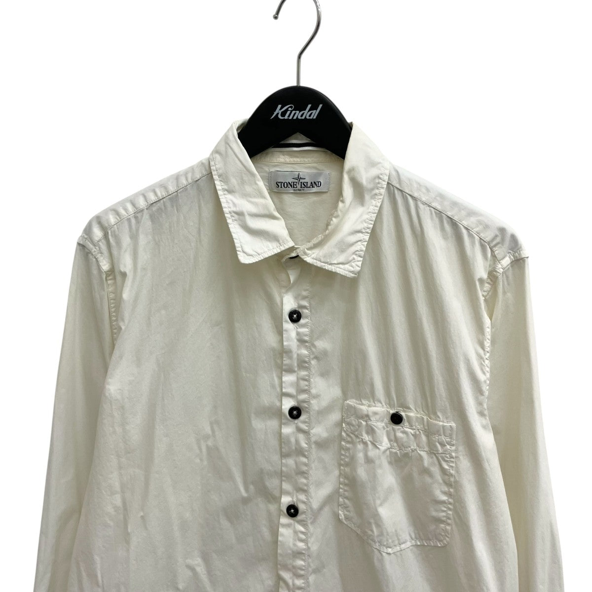 STONE ISLAND 黒ボタン長袖シャツ 古着・中古-3枚目のアイテム画像