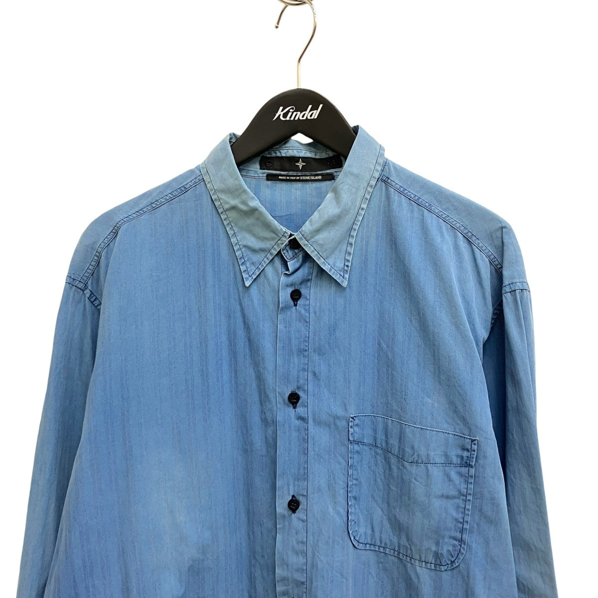 STONE ISLAND ストライプ長袖シャツ 古着・中古-3枚目のアイテム画像