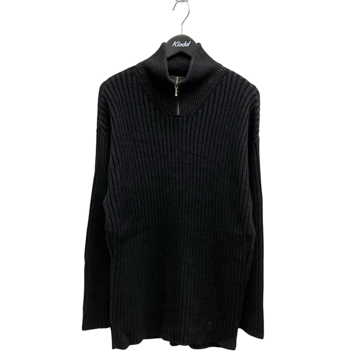 Linen Wool Rib Knit High Neck Half-Zip Pullover ￥61，600-ハーフジップリブニット02254-0025