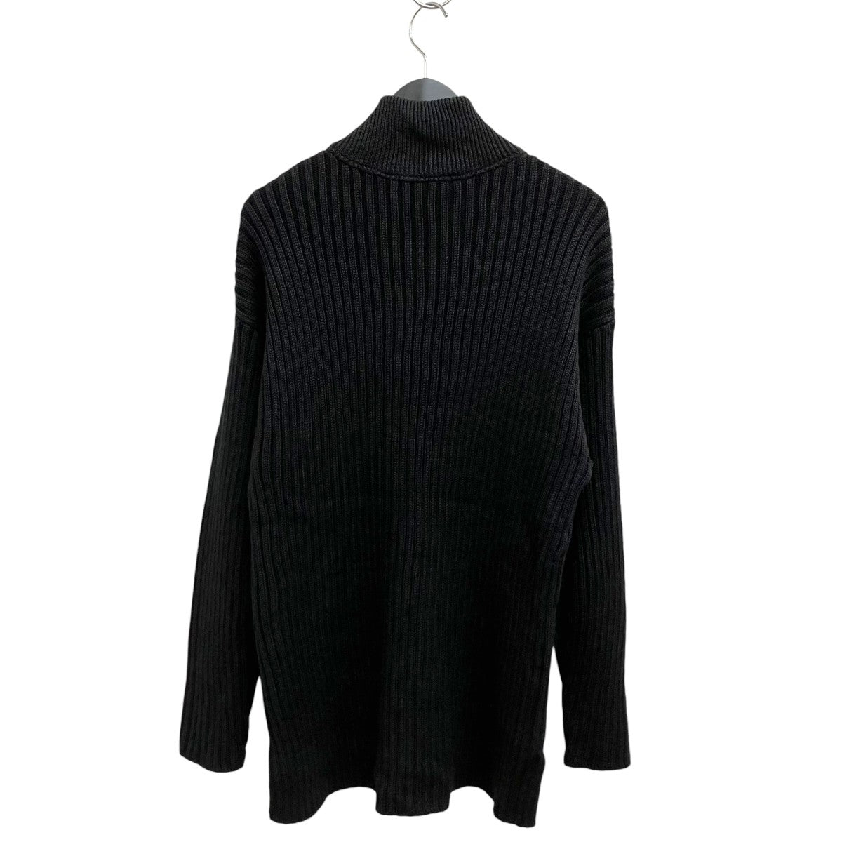 Linen Wool Rib Knit High Neck Half-Zip Pullover ￥61，600-ハーフジップリブニット02254-0025