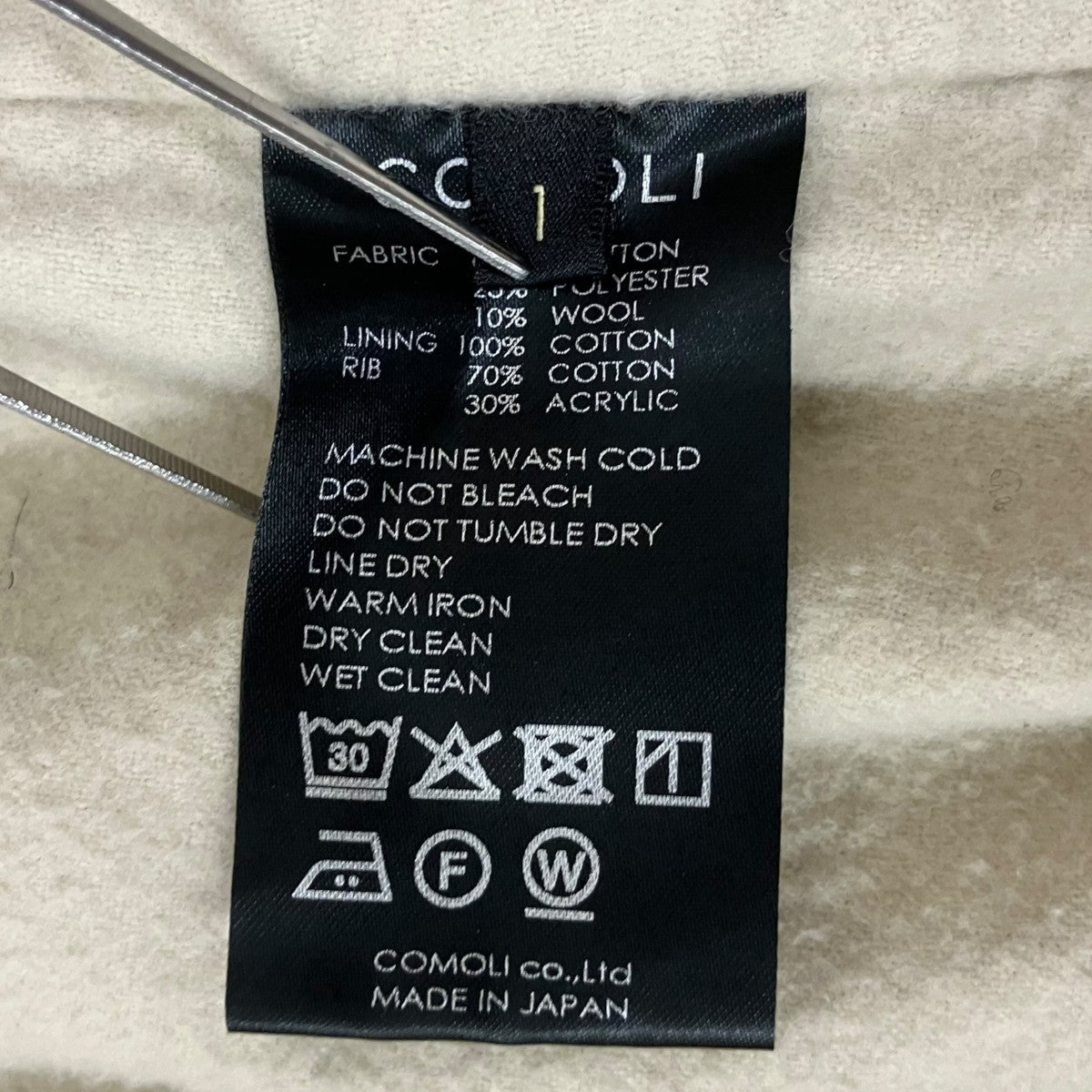 COMOLI 26SS ポストワークツイル キャップショルダーブルゾン D01-01031 古着・中古-7枚目のアイテム画像