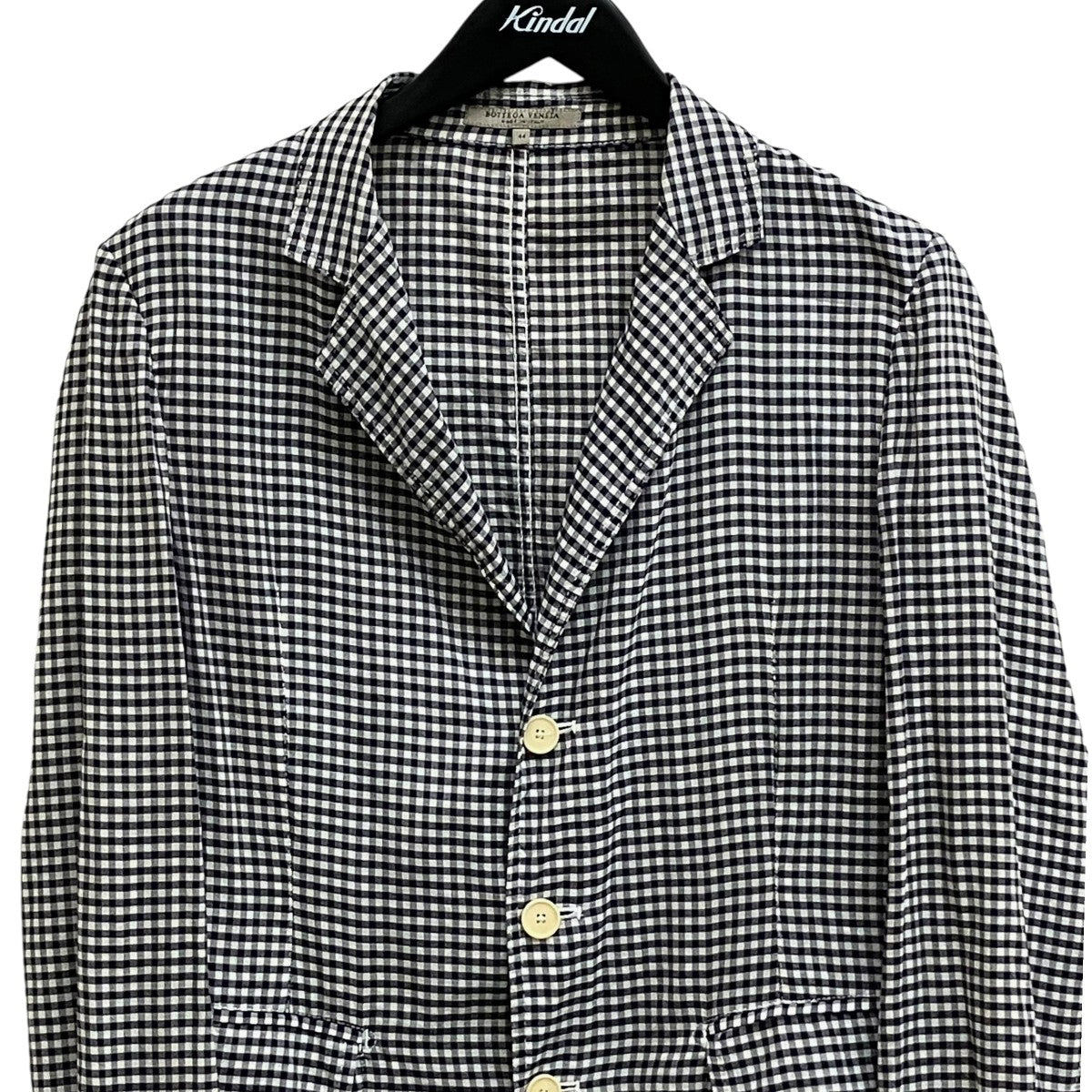 BOTTEGA VENETA ギンガムチェックテーラードジャケット 古着・中古-3枚目のアイテム画像