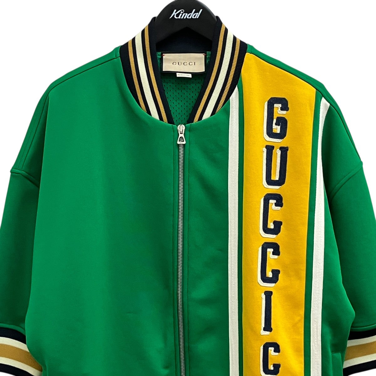 GUCCI テクニカル フロントロゴ刺繍 半袖ジャージ ジップジャケット 733519 古着・中古-3枚目のアイテム画像