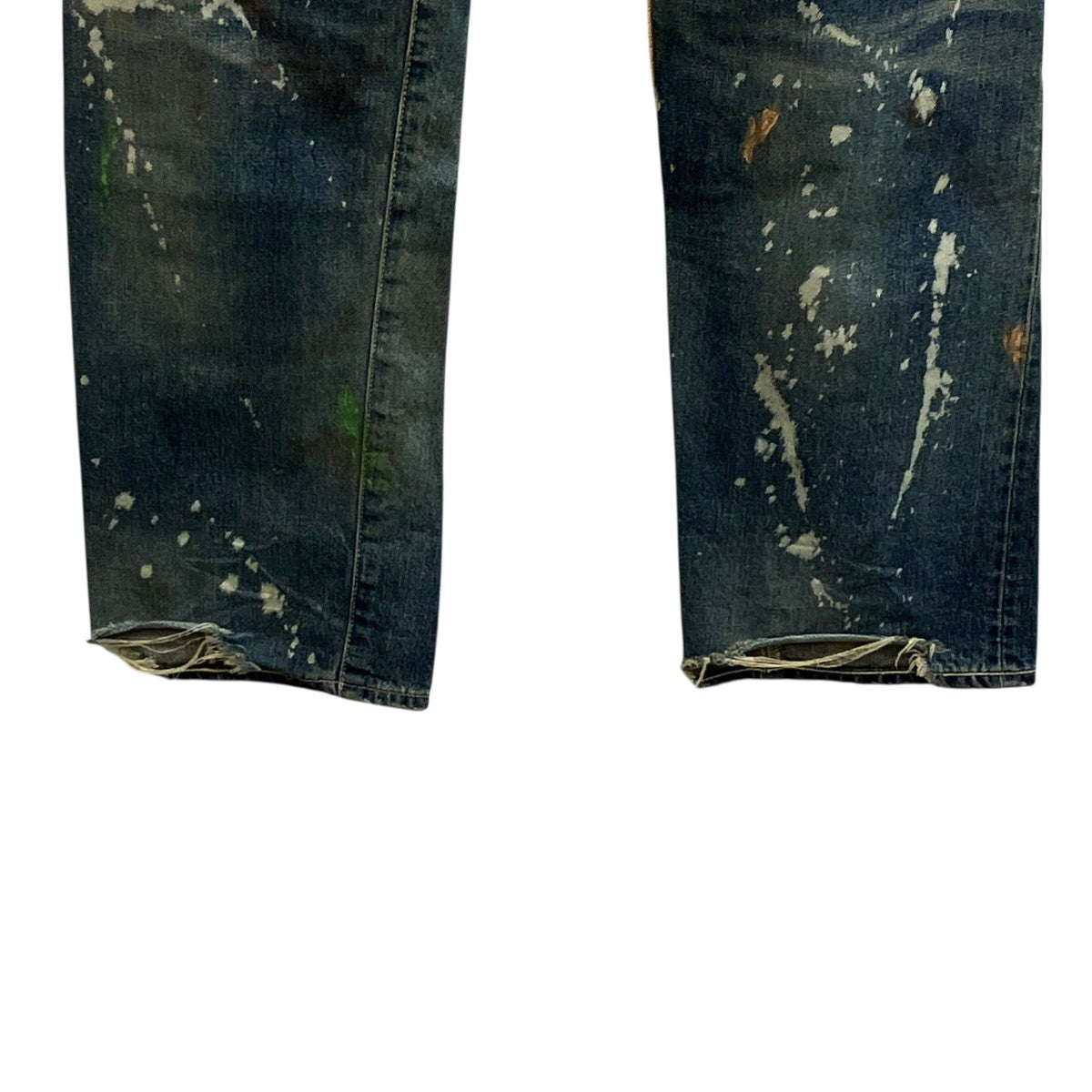 LEVI’S 復刻 501XX 1955年モデル 日本製 ビッグE 赤耳セルビッチ ハードウォーン＆リペアード デニムパンツ 55501-0049 古着・中古-5枚目のアイテム画像