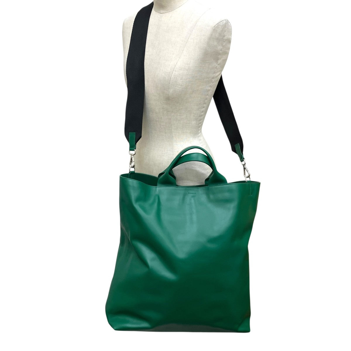 JIL SANDER レザーショルダーバッグ 古着・中古-2枚目のアイテム画像
