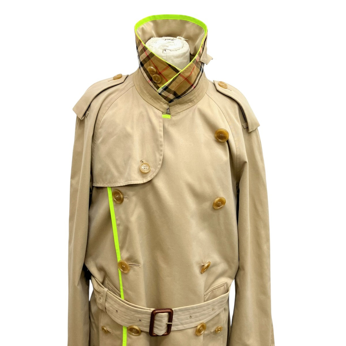 BURBERRY LONDON Honey Beige Canvas Trench Coatトレンチコート4069176 古着・中古-4枚目のアイテム画像